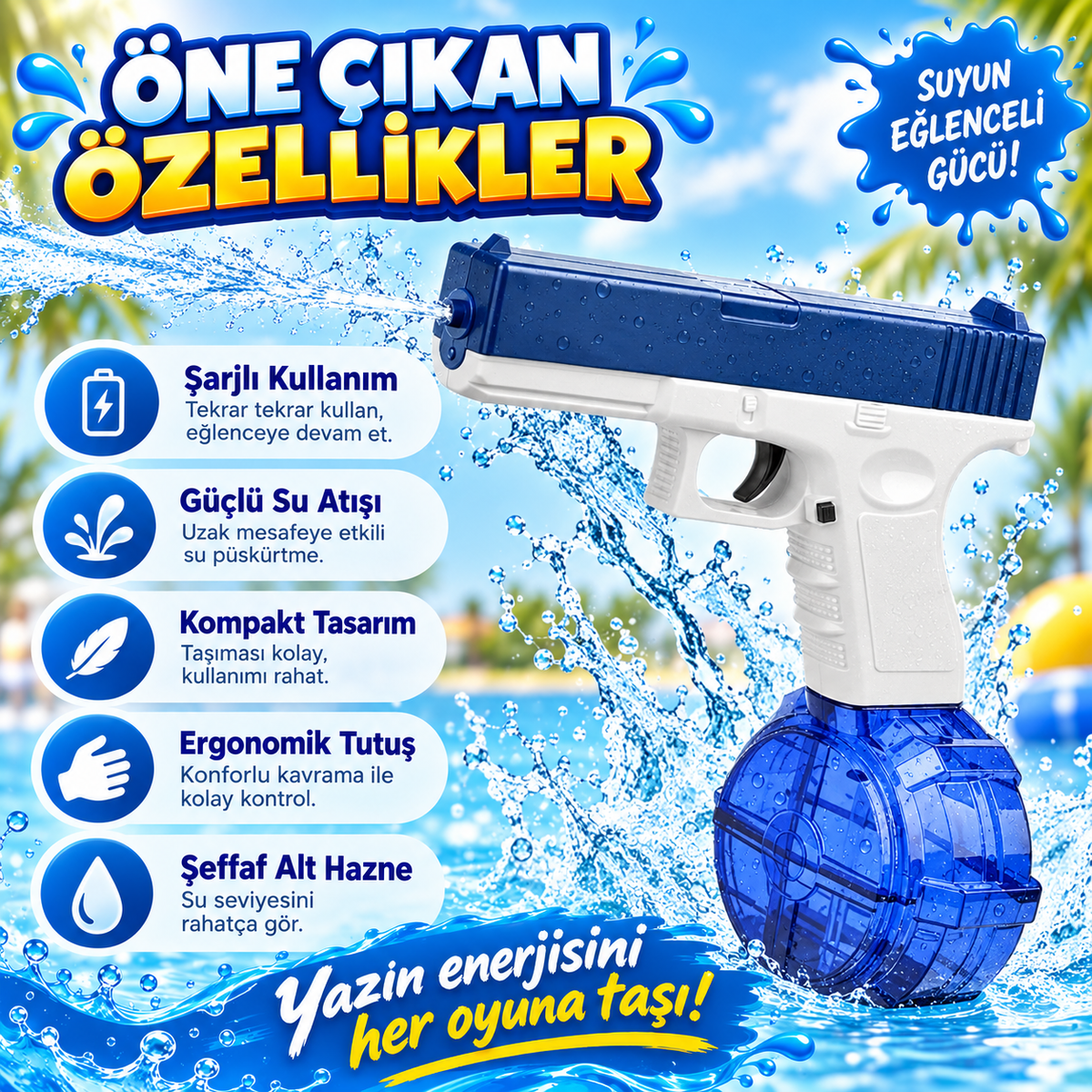 elektrikli su tabancası