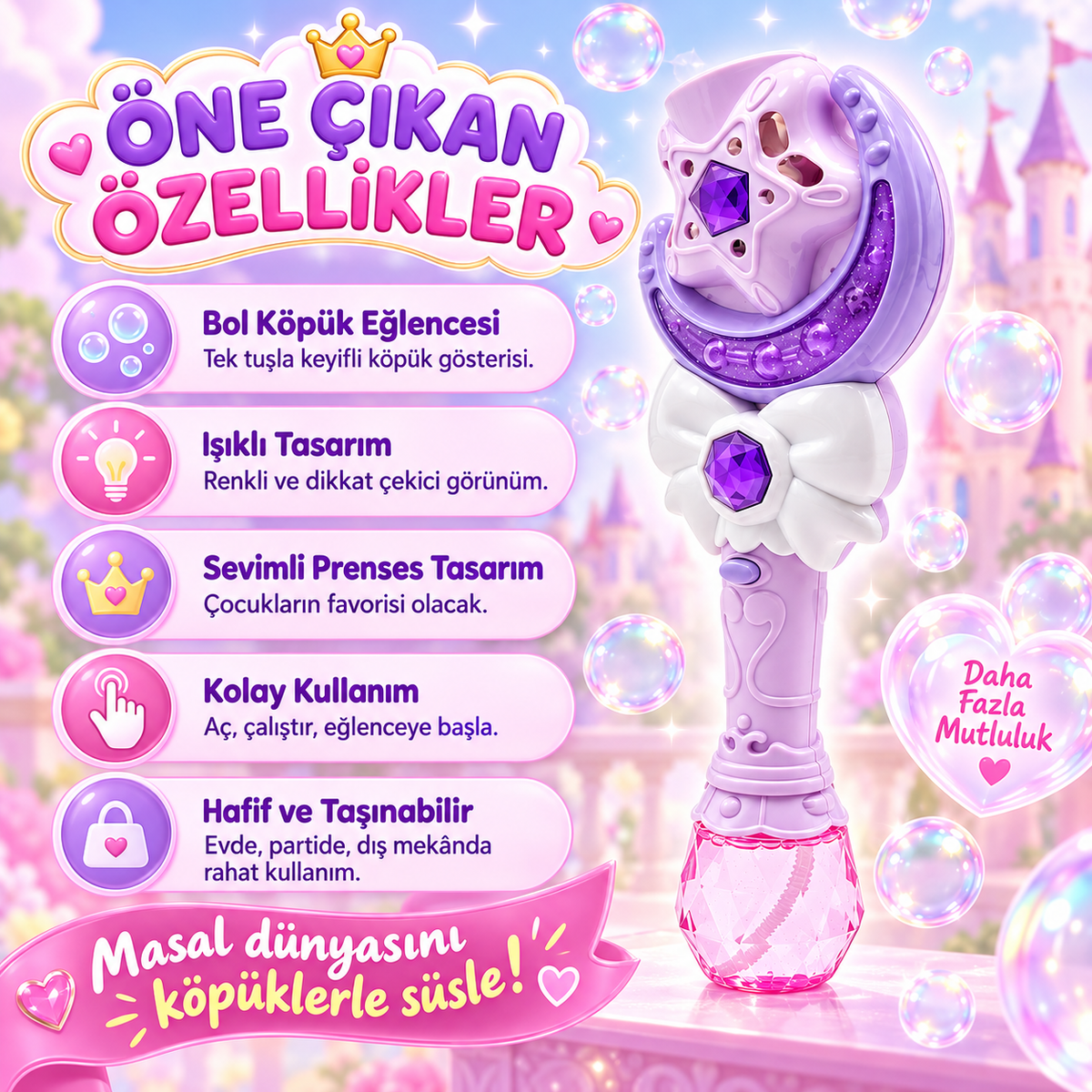 ışıklı otomatik köpük asası